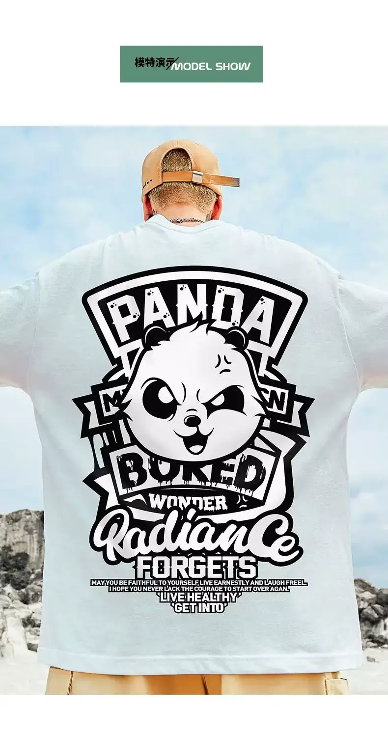 Oversize Cartoon T-Shirt Men White Half Sleeve — feature 16