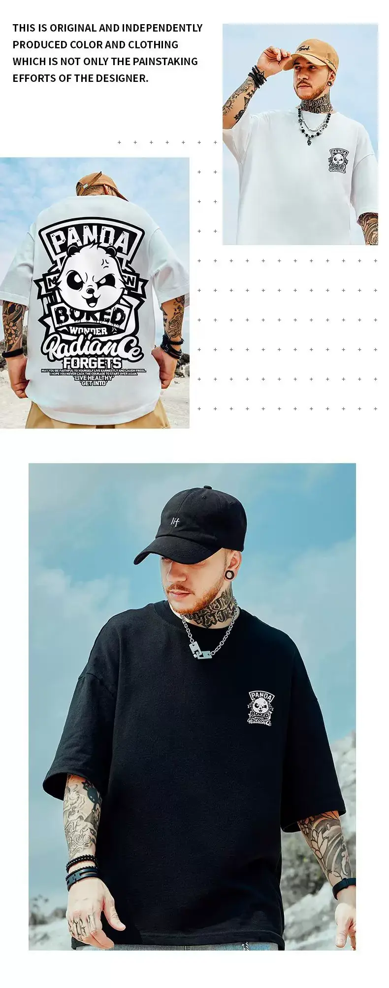 Oversize Cartoon T-Shirt Men White Half Sleeve — feature 17