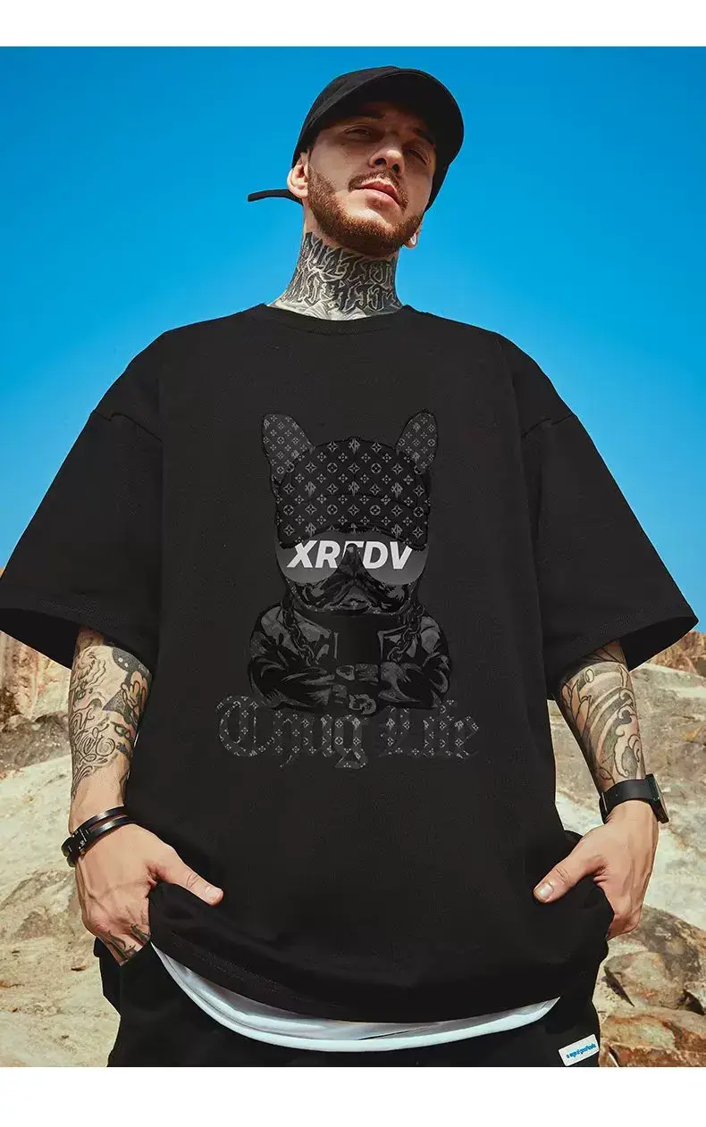 Oversize Cartoon T-Shirt Men White Half Sleeve — feature 18
