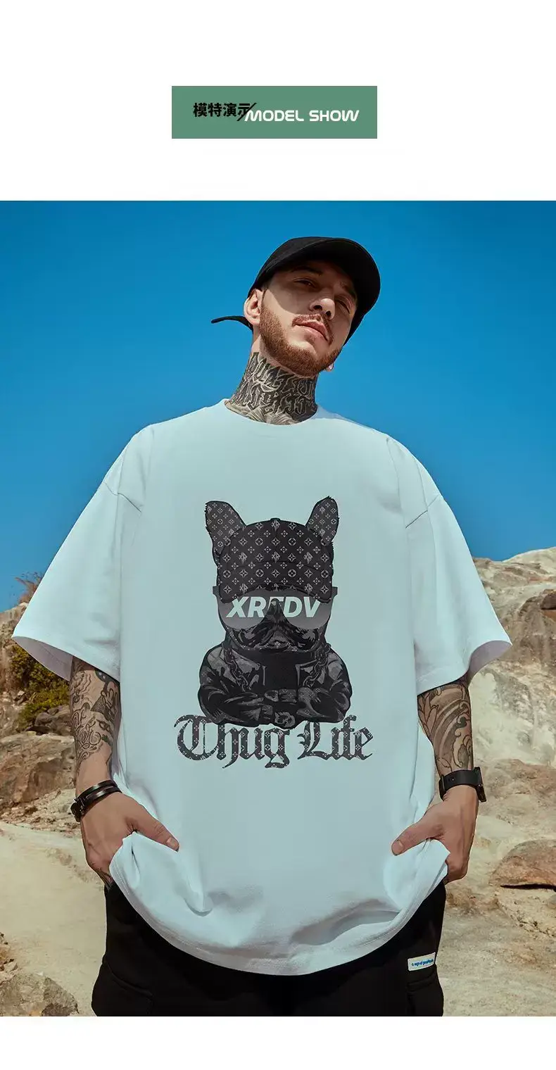 Oversize Cartoon T-Shirt Men White Half Sleeve — feature 19