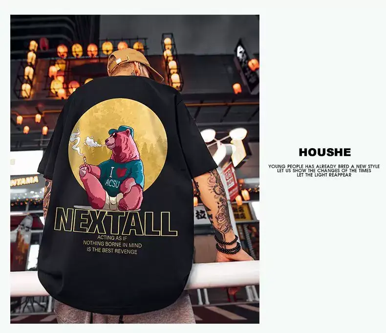 Oversize Cartoon T-Shirt Men White Half Sleeve — feature 31