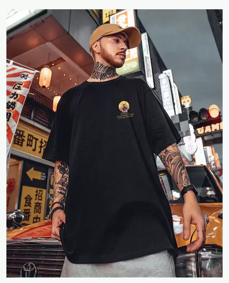 Oversize Cartoon T-Shirt Men White Half Sleeve — feature 33