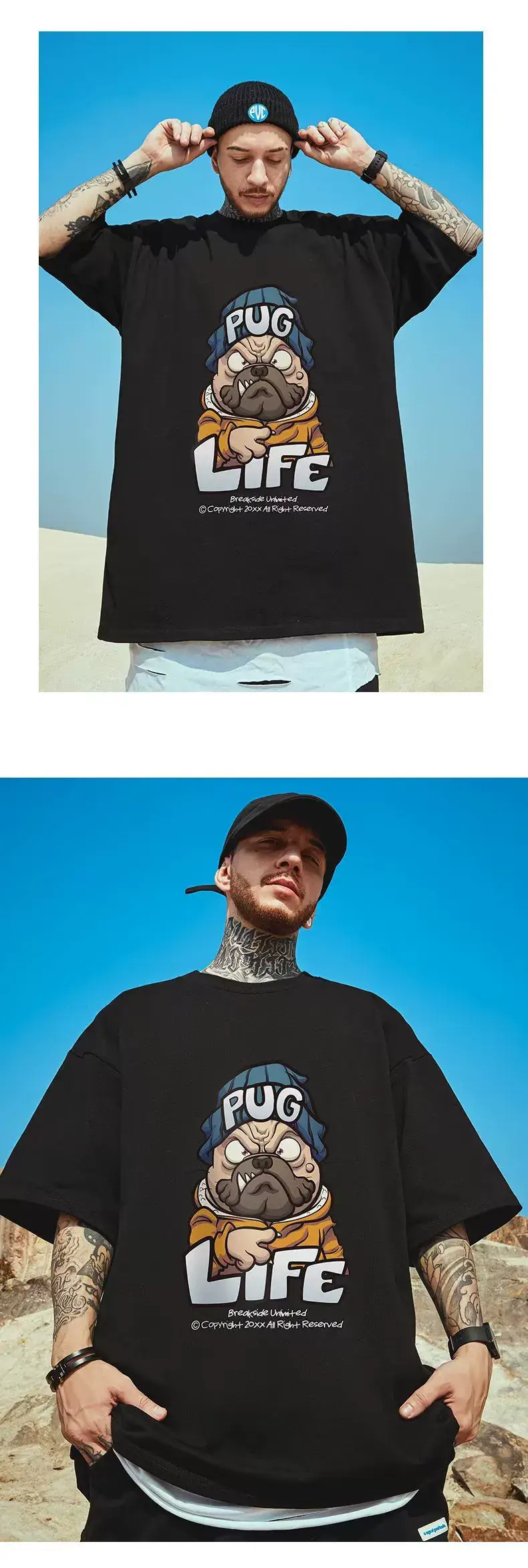Oversize Cartoon T-Shirt Men White Half Sleeve — feature 38