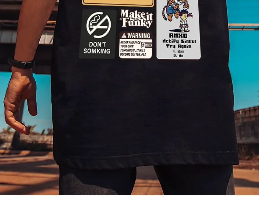 Oversize Cartoon T-Shirt Men White Half Sleeve — feature 40