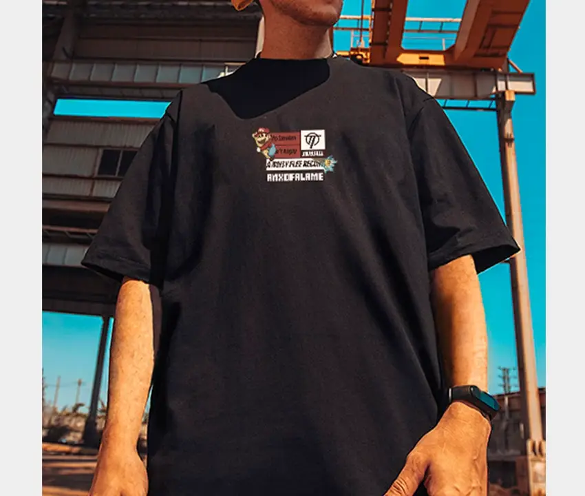 Oversize Cartoon T-Shirt Men White Half Sleeve — feature 49