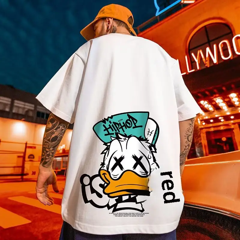 Oversize Cartoon T-Shirt Men White Half Sleeve - Image 6