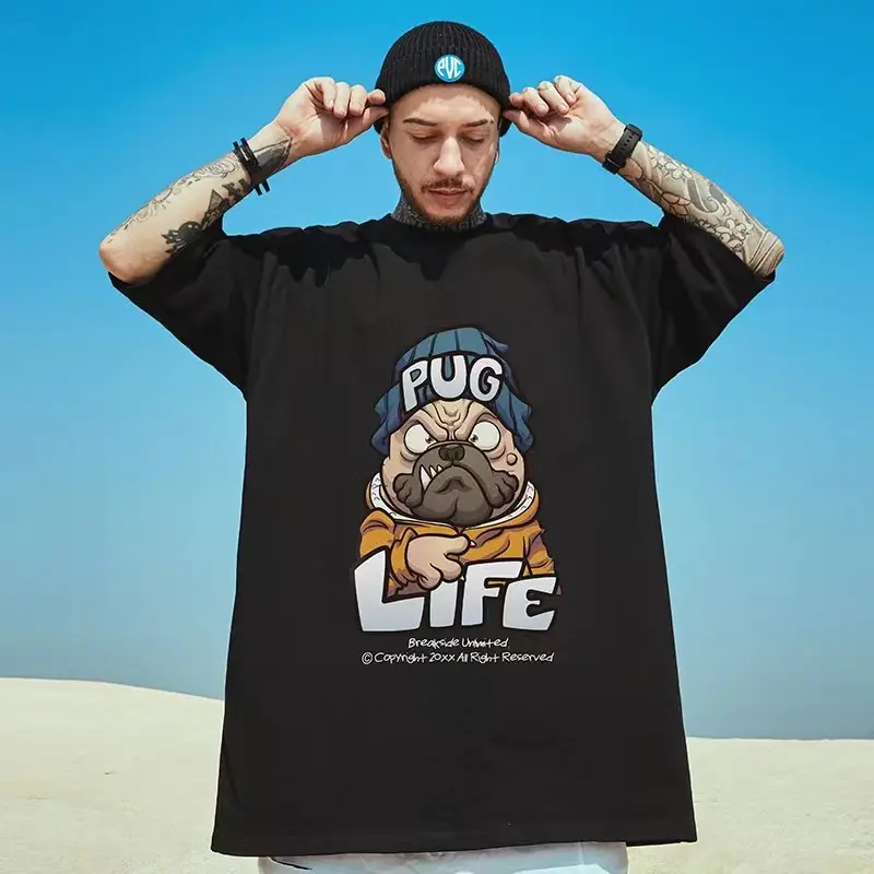 Oversize Cartoon T-Shirt Men White Half Sleeve - Image 16