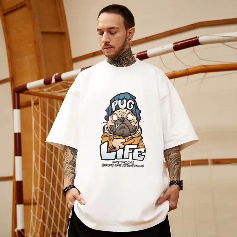 Oversize Cartoon T-Shirt Men White Half Sleeve - Image 18