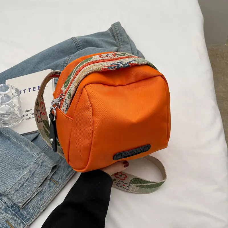 Women's Orange Crossbody Bag with Strap - Image 3