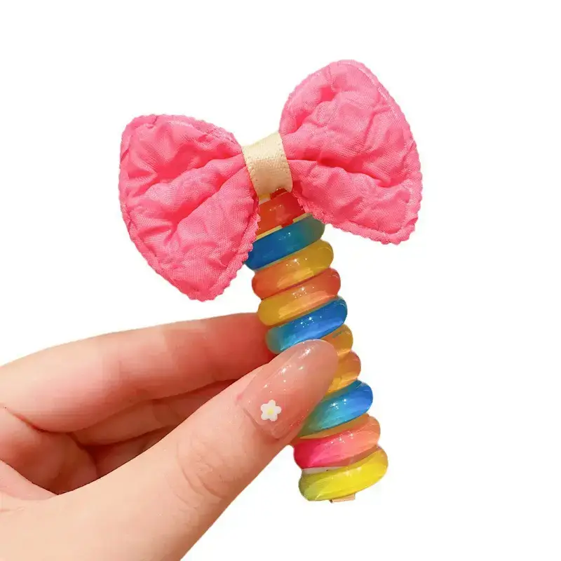 Children's Rainbow Hair Ring High Ponytail Rope