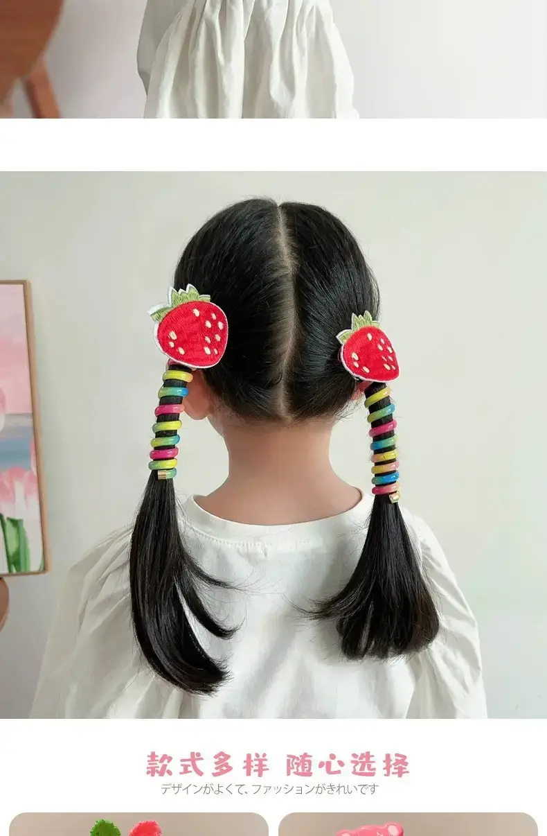 Children's Rainbow Hair Ring High Ponytail Rope — feature 5