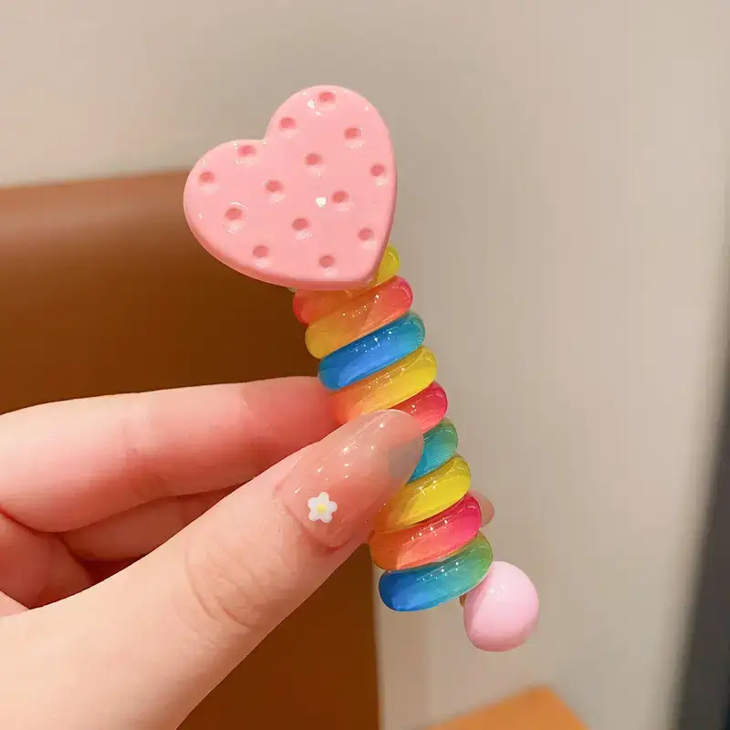 Children's Rainbow Hair Ring High Ponytail Rope