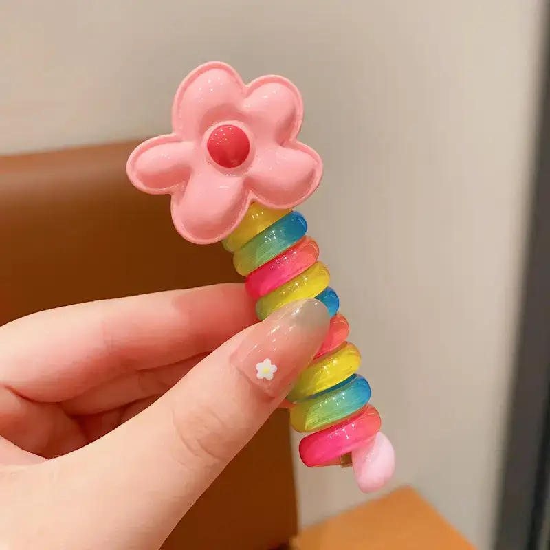Children's Rainbow Hair Ring High Ponytail Rope