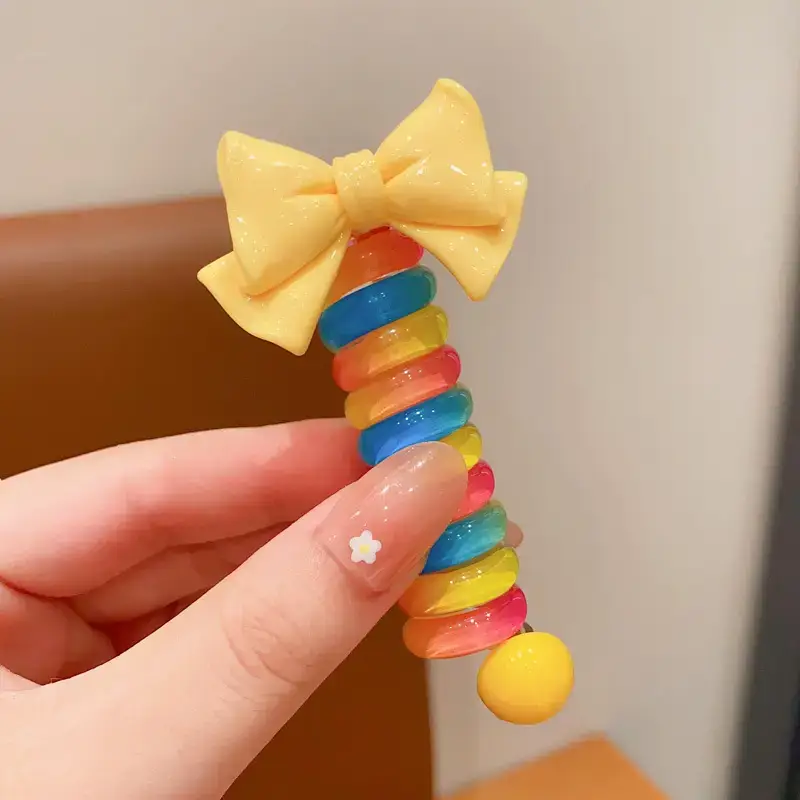 Children's Rainbow Hair Ring High Ponytail Rope