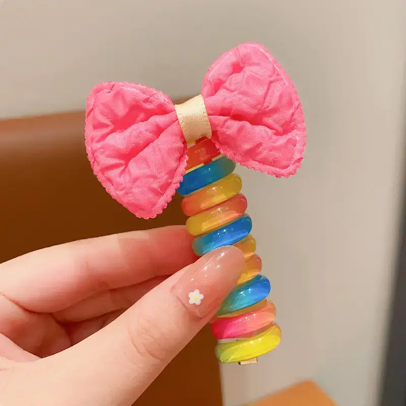 Children's Rainbow Hair Ring High Ponytail Rope