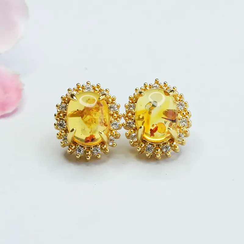 Guan Yu Natural Amber Earrings Drop Earrings Women — feature 4