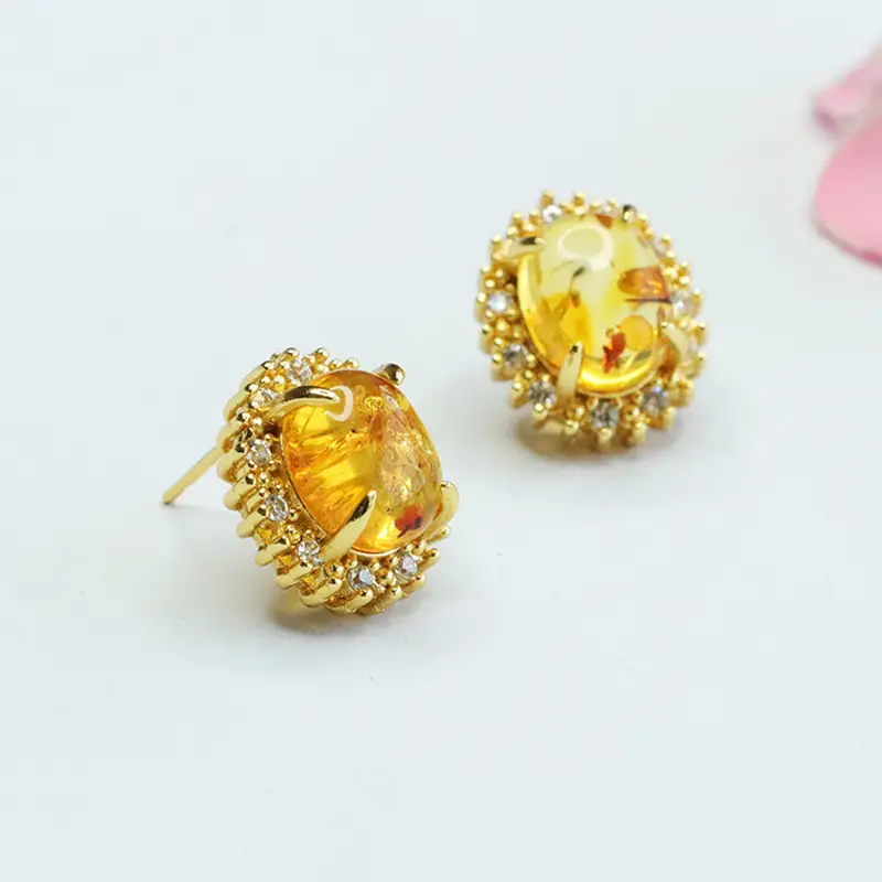 Guan Yu Natural Amber Earrings Drop Earrings Women — feature 9