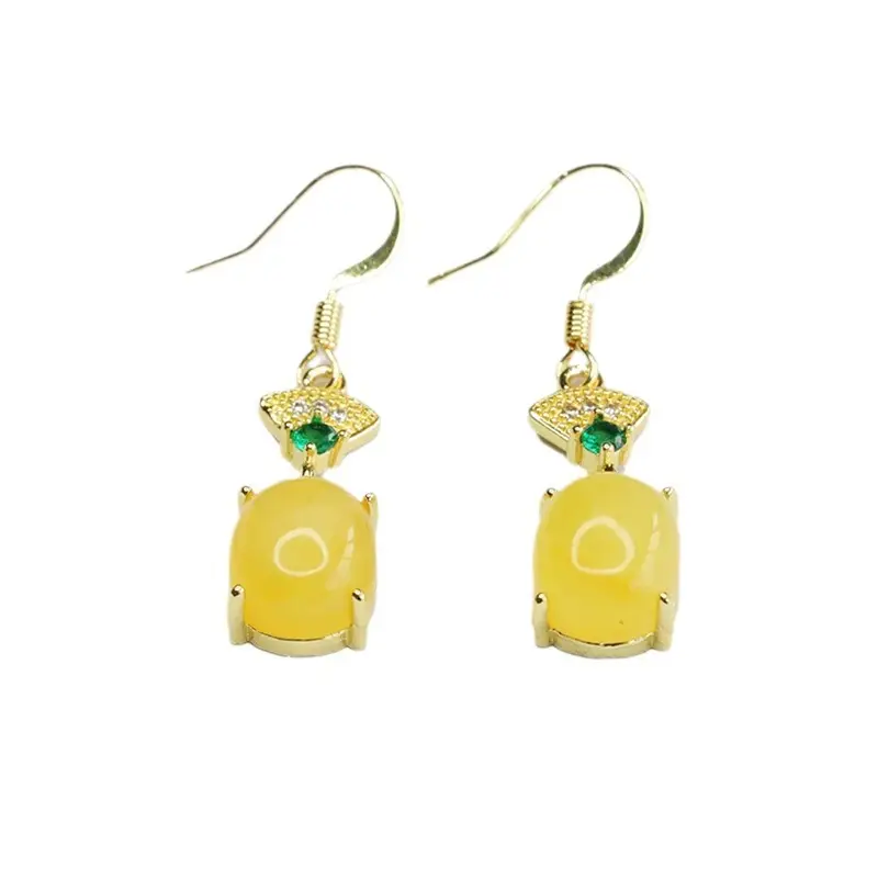 Yellow Beeswax Fan-Shaped Earrings for Women - Image 6