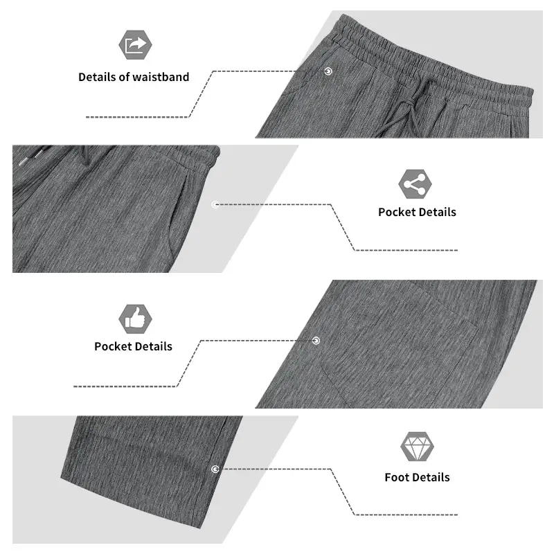 Men's Green Jacquard Wide Leg Pants Drawstring Casual — feature 46