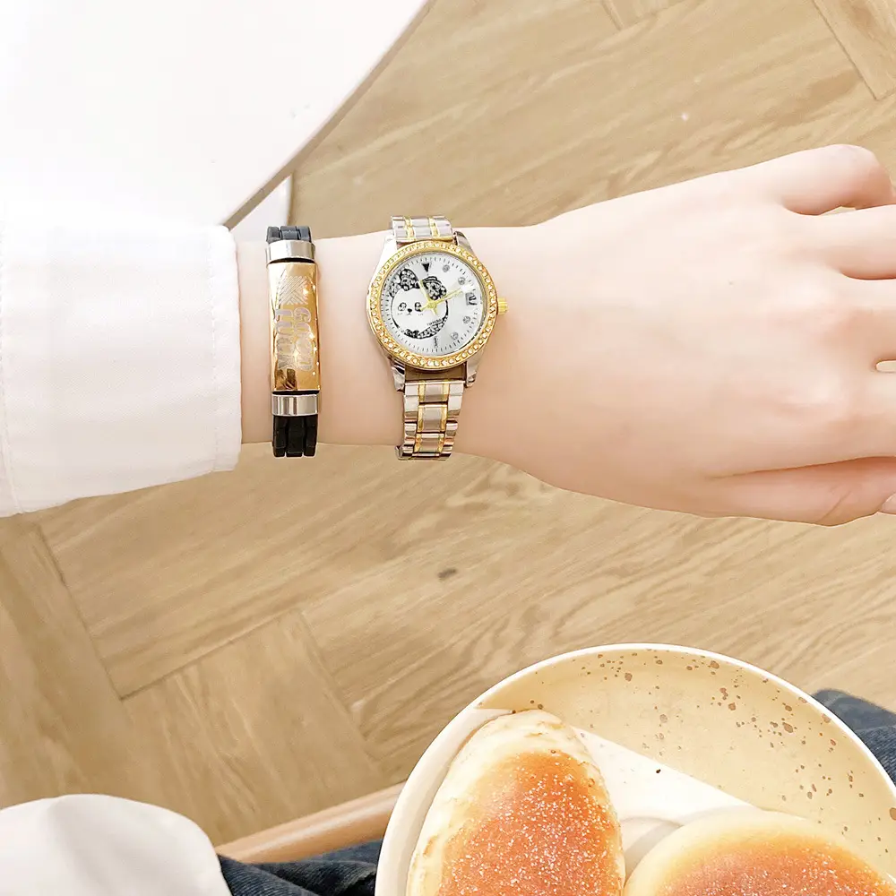 Women's 24K Gold Dial Waterproof Watch with Diamond Bezel — feature 16