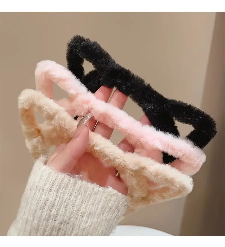 Cute Cat Ears Headband for Women Winter Plush White — feature 10