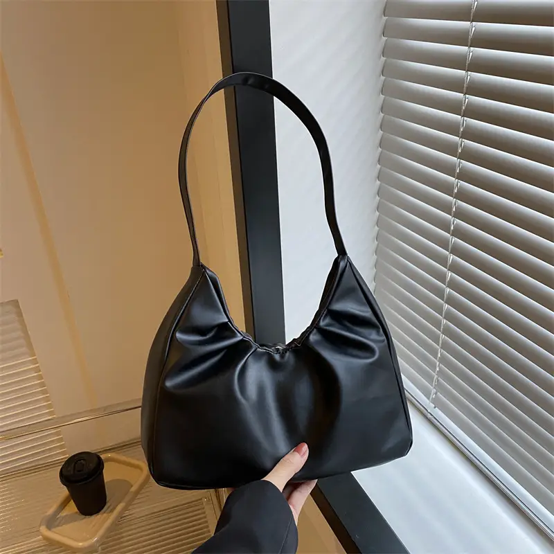 Women's Pleated Shoulder Bag Cream 2024 - Image 4
