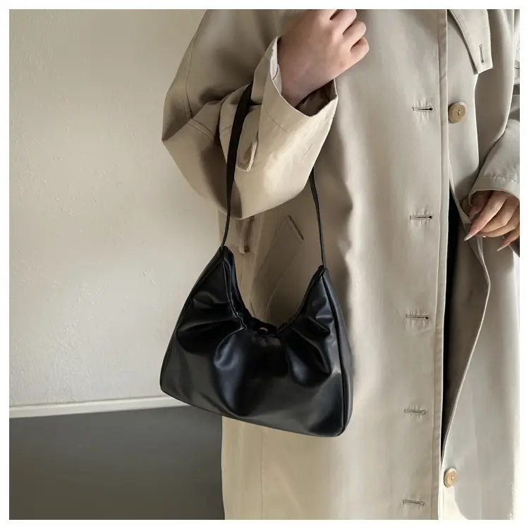 Women's Pleated Shoulder Bag Cream 2024 — feature 10