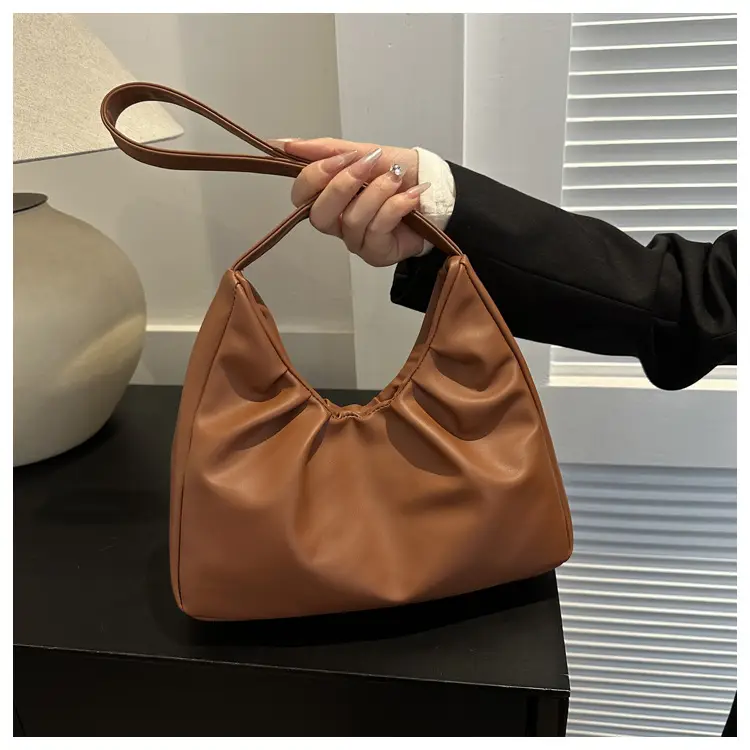 Women's Pleated Shoulder Bag Cream 2024 — feature 13