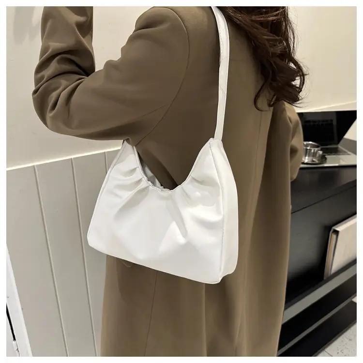 Women's Pleated Shoulder Bag Cream 2024 — feature 20