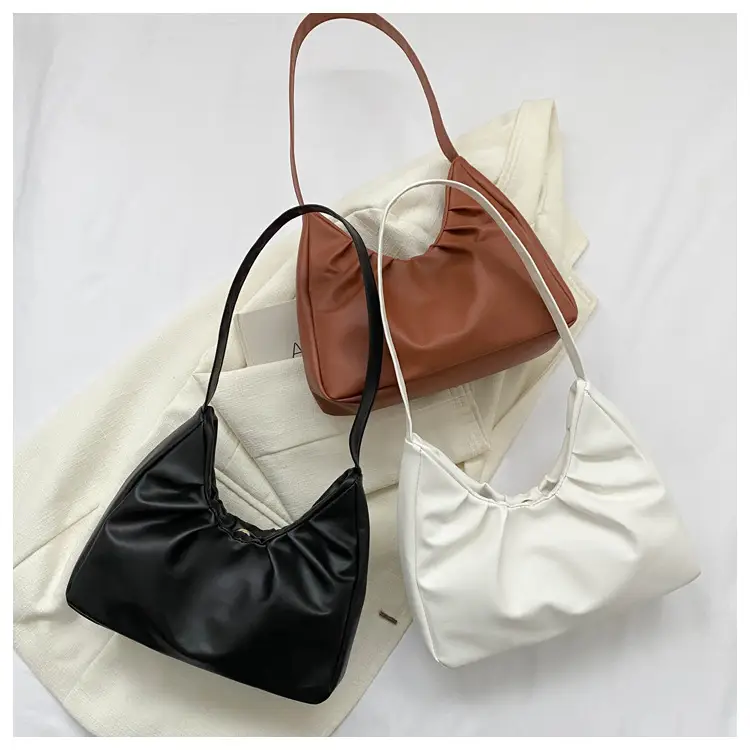 Women's Pleated Shoulder Bag Cream 2024 — feature 25
