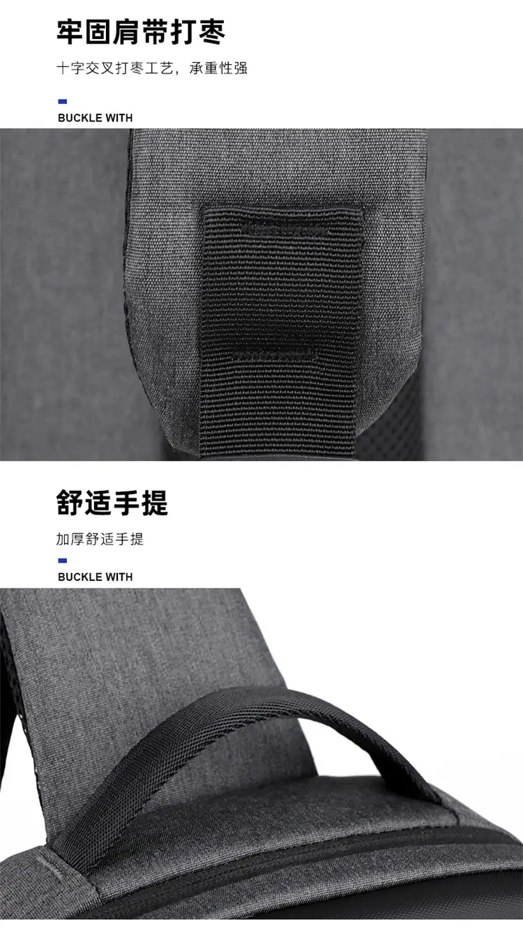 Men's Black Crossbody Shoulder Bag with Logo — feature 16