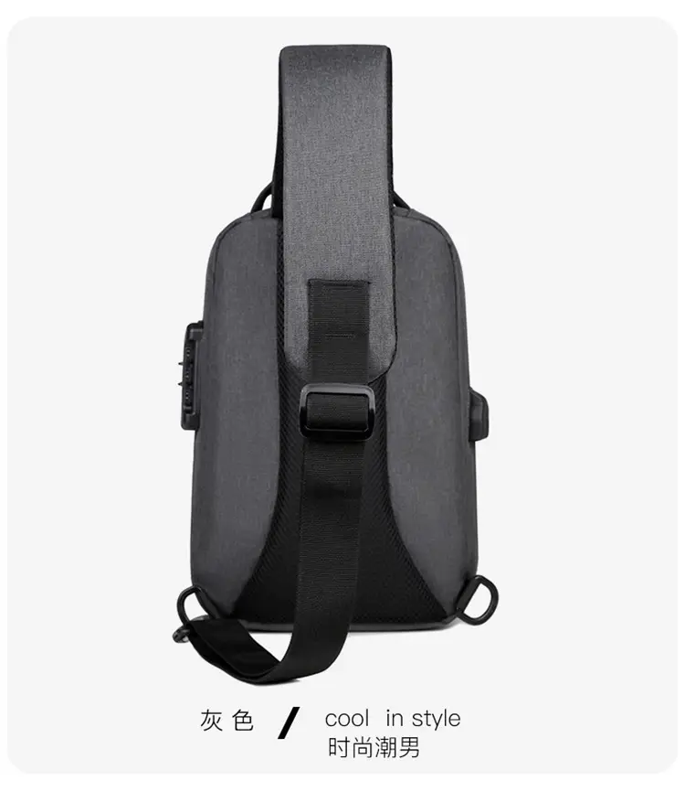 Men's Black Crossbody Shoulder Bag with Logo — feature 33
