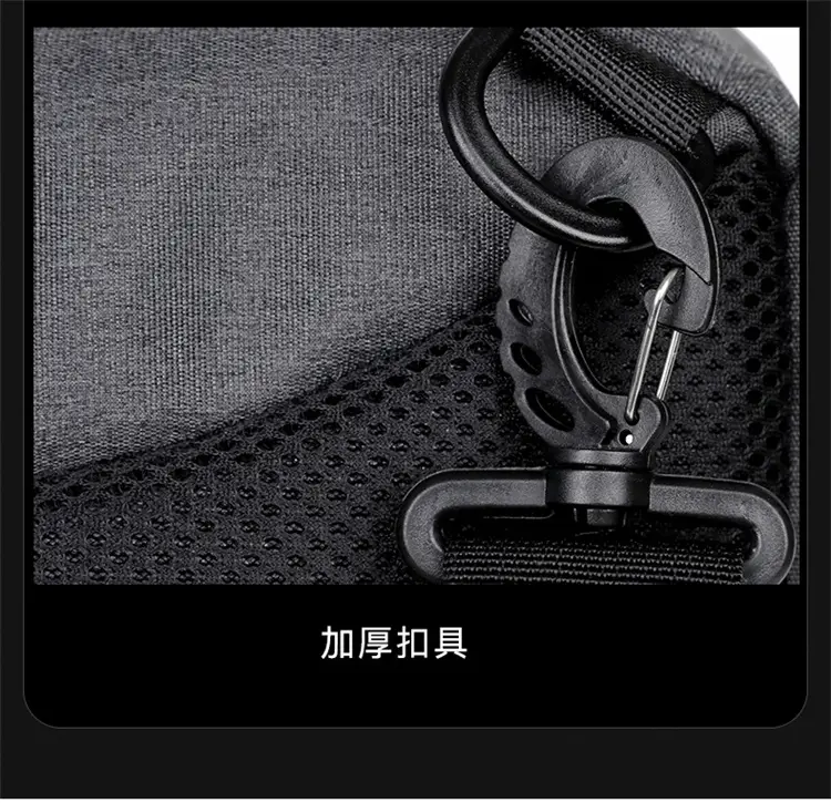 Men's Black Crossbody Shoulder Bag with Logo — feature 38