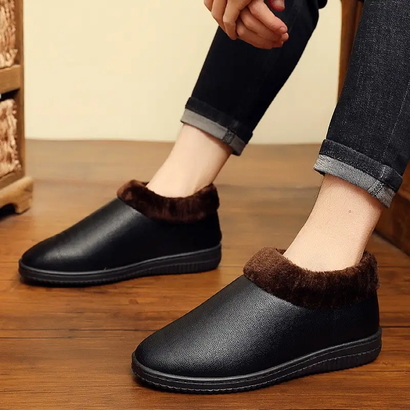 Old Beijing cloth shoes women's cotton shoes thickened waterproof cotton boots leather middle-aged and elderly mother casual shoes source factory - Image 6