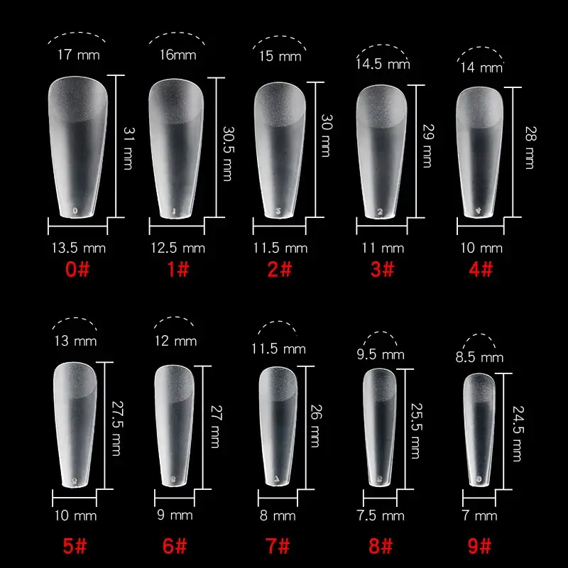Nail Extensions Full Number Ladder Sharp Water Drop Oval Square 500 Box - Image 10