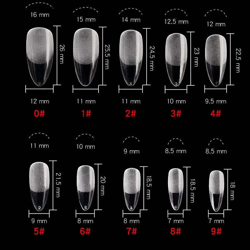 Nail Extensions Full Number Ladder Sharp Water Drop Oval Square 500 Box - Image 2