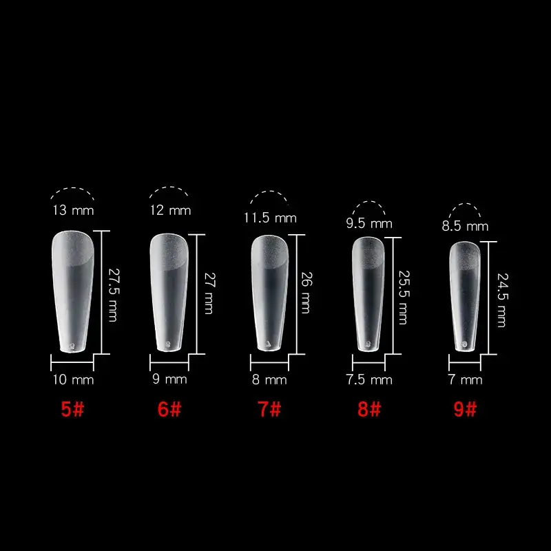 Nail Extensions Full Number Ladder Sharp Water Drop Oval Square 500 Box - Image 20