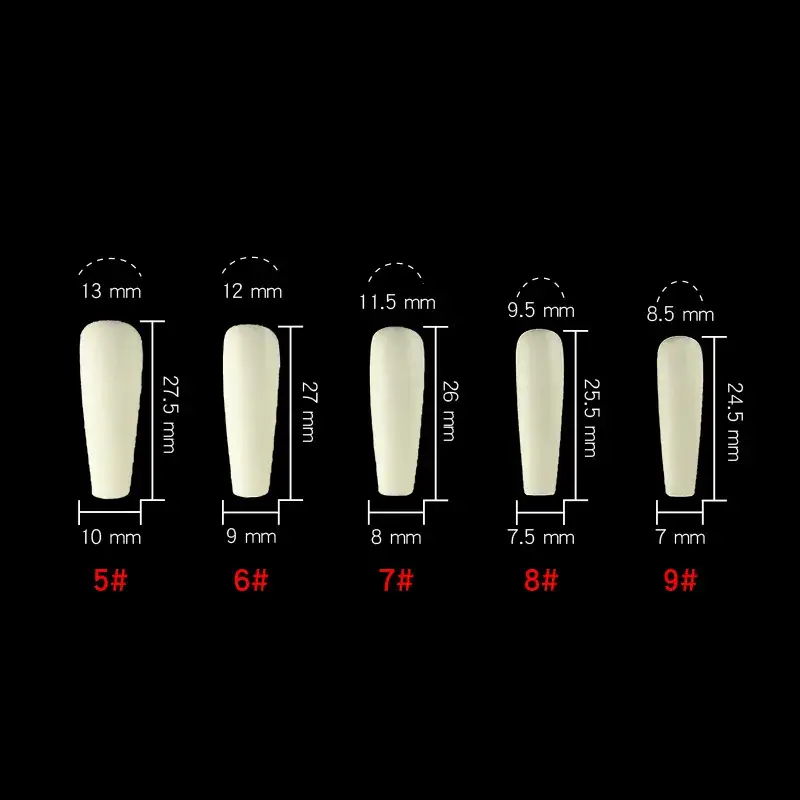 Nail Extensions Full Number Ladder Sharp Water Drop Oval Square 500 Box - Image 21