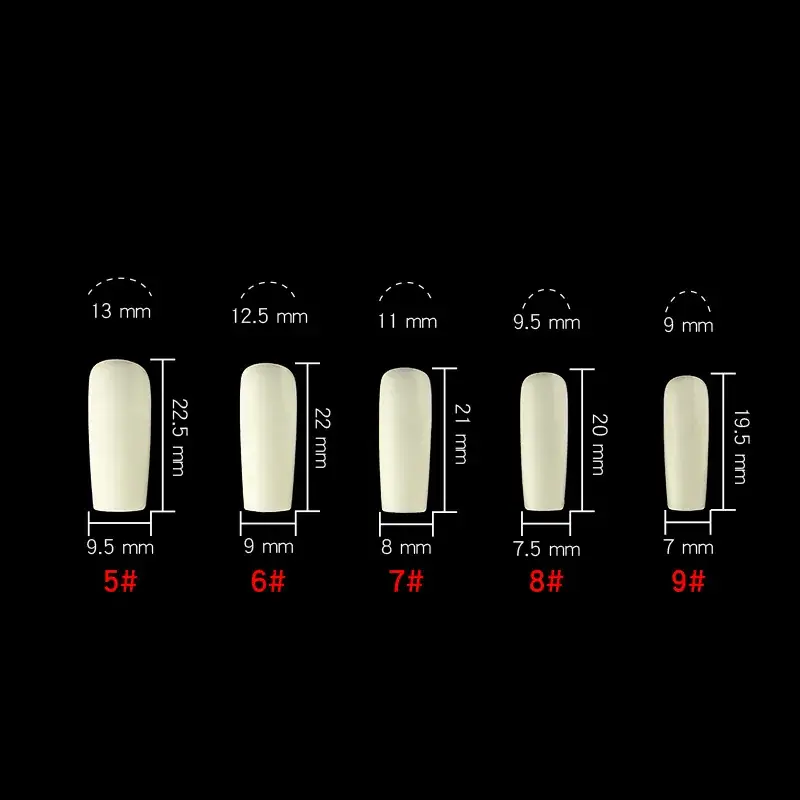 Nail Extensions Full Number Ladder Sharp Water Drop Oval Square 500 Box - Image 23