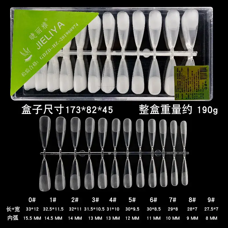 Nail Extensions Full Number Ladder Sharp Water Drop Oval Square 500 Box - Image 24