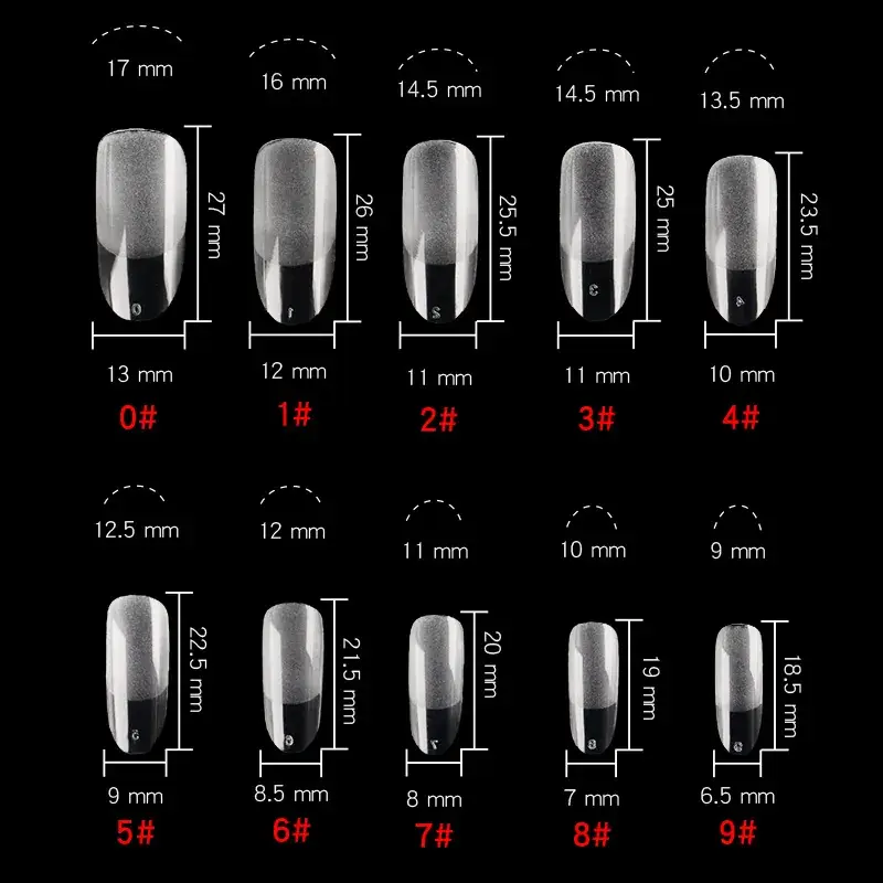 Nail Extensions Full Number Ladder Sharp Water Drop Oval Square 500 Box - Image 5