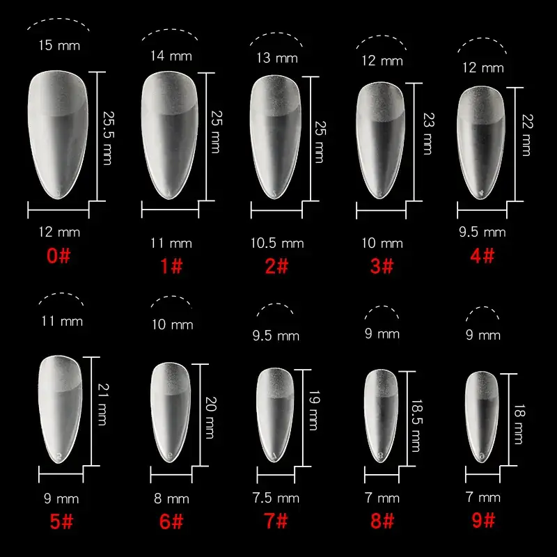 Nail Extensions Full Number Ladder Sharp Water Drop Oval Square 500 Box - Image 8