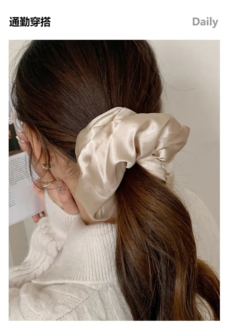 Silk Pleated Hair Tie Scrunchie 30mm — feature 12
