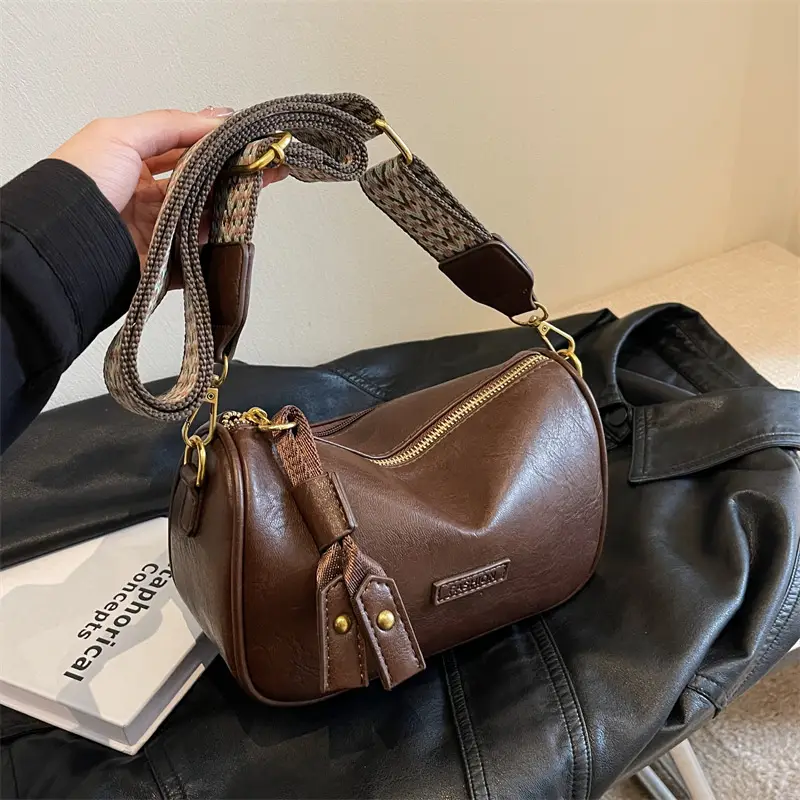 Brown Soft Leather Crossbody Bag for Women