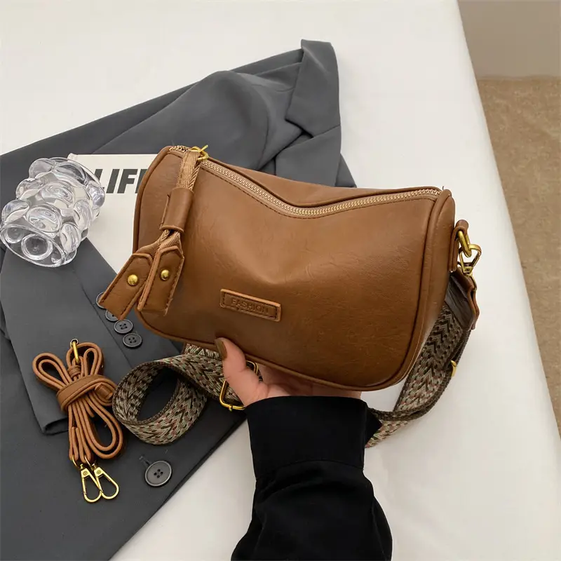 Brown Soft Leather Crossbody Bag for Women