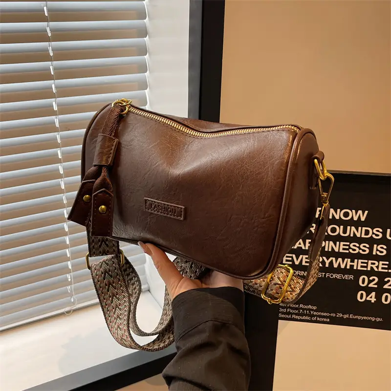 Brown Soft Leather Crossbody Bag for Women