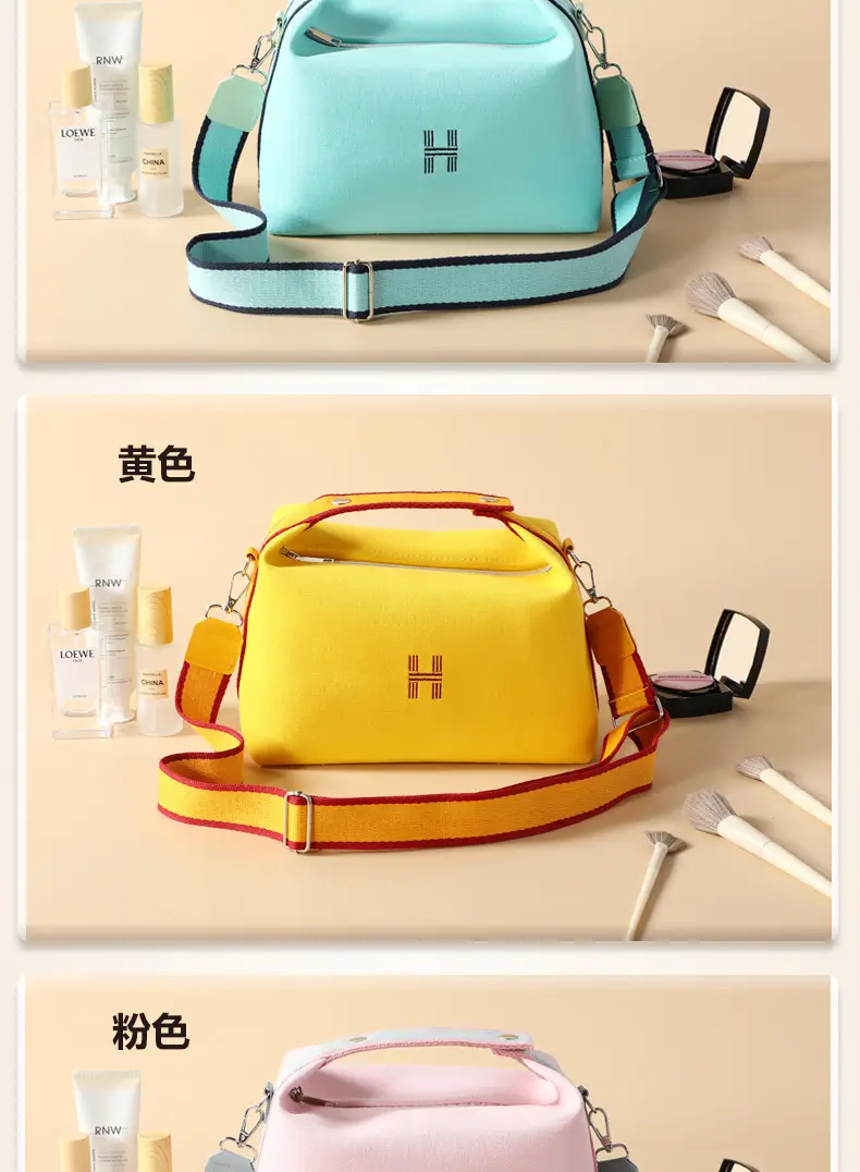 H Family Canvas Cosmetic Bag Large Capacity Shoulder Crossbody Satchel — feature 8