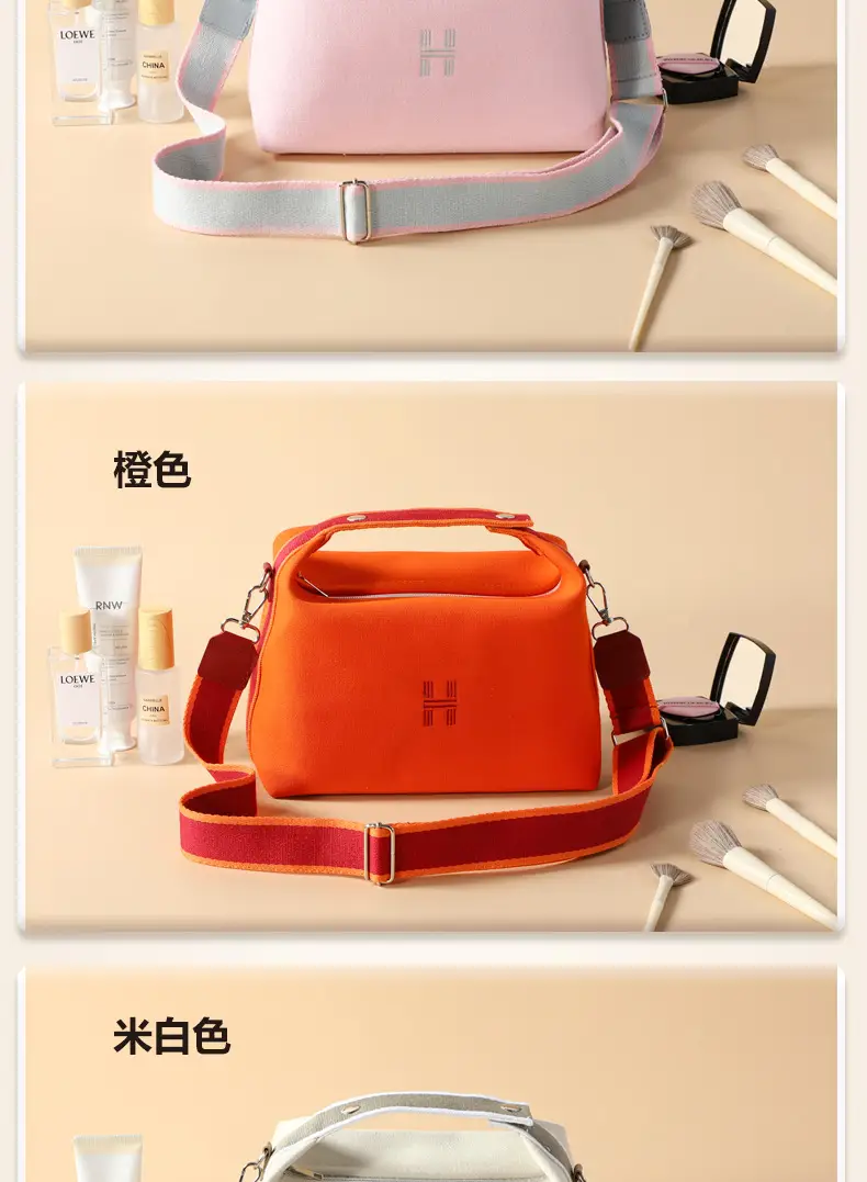 H Family Canvas Cosmetic Bag Large Capacity Shoulder Crossbody Satchel — feature 9
