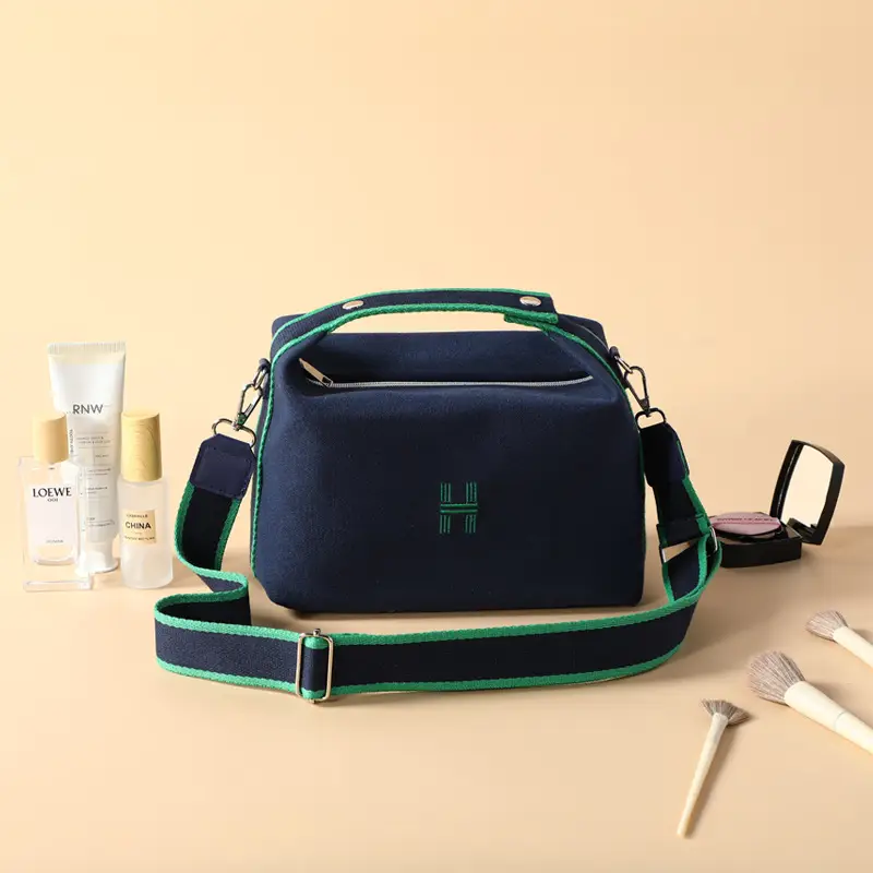H Family Canvas Cosmetic Bag Large Capacity Shoulder Crossbody Satchel - Image 3