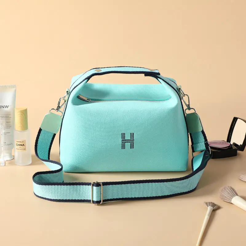 H Family Canvas Cosmetic Bag Large Capacity Shoulder Crossbody Satchel - Image 5